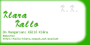 klara kallo business card