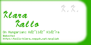 klara kallo business card